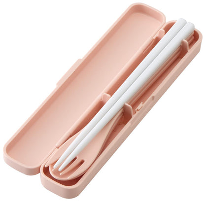 Skater Made In Japan Trio Set: Antibacterial Silent Chopsticks Spoon Fork - Dull Pink- Japan Figure Store - #1 Bring To You The Best Japanese Goods