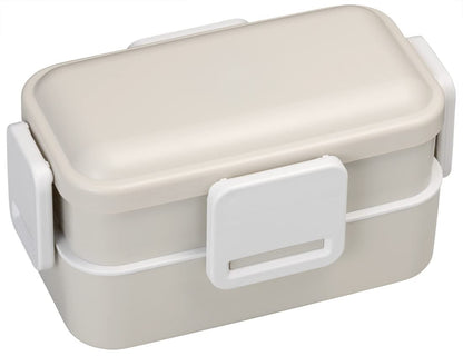 Skater 600Ml 2-Tier Lunch Box with Dome Lid Dull Gray Made in Japan Antibacterial- Japan Figure Store - #1 Bring To You The Best Japanese Goods