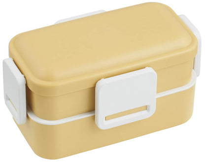 Skater 2-Tier 600ml Antibacterial Lunch Box with Dome-Shaped Lid Dull Yellow - Made in Japan- Japan Figure Store - #1 Bring To You The Best Japanese Goods