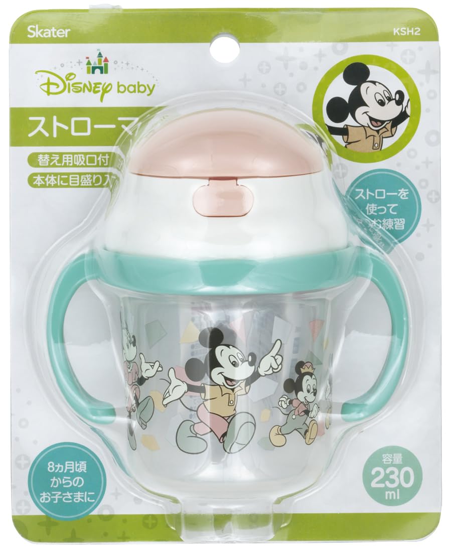 Skater Disney Mickey Mouse Baby Straw Hopper Mug 230ml Two-Handed For 8+ Months- Japan Figure Store - #1 Bring To You The Best Japanese Goods