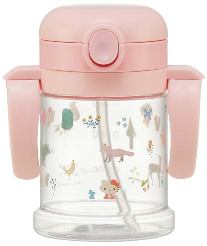 Skater Sanrio Kitty Baby Straw Mug 260ml Dual Handle Age 1 and Up Foldable KSHW1N-A- Japan Figure Store - #1 Bring To You The Best Japanese Goods
