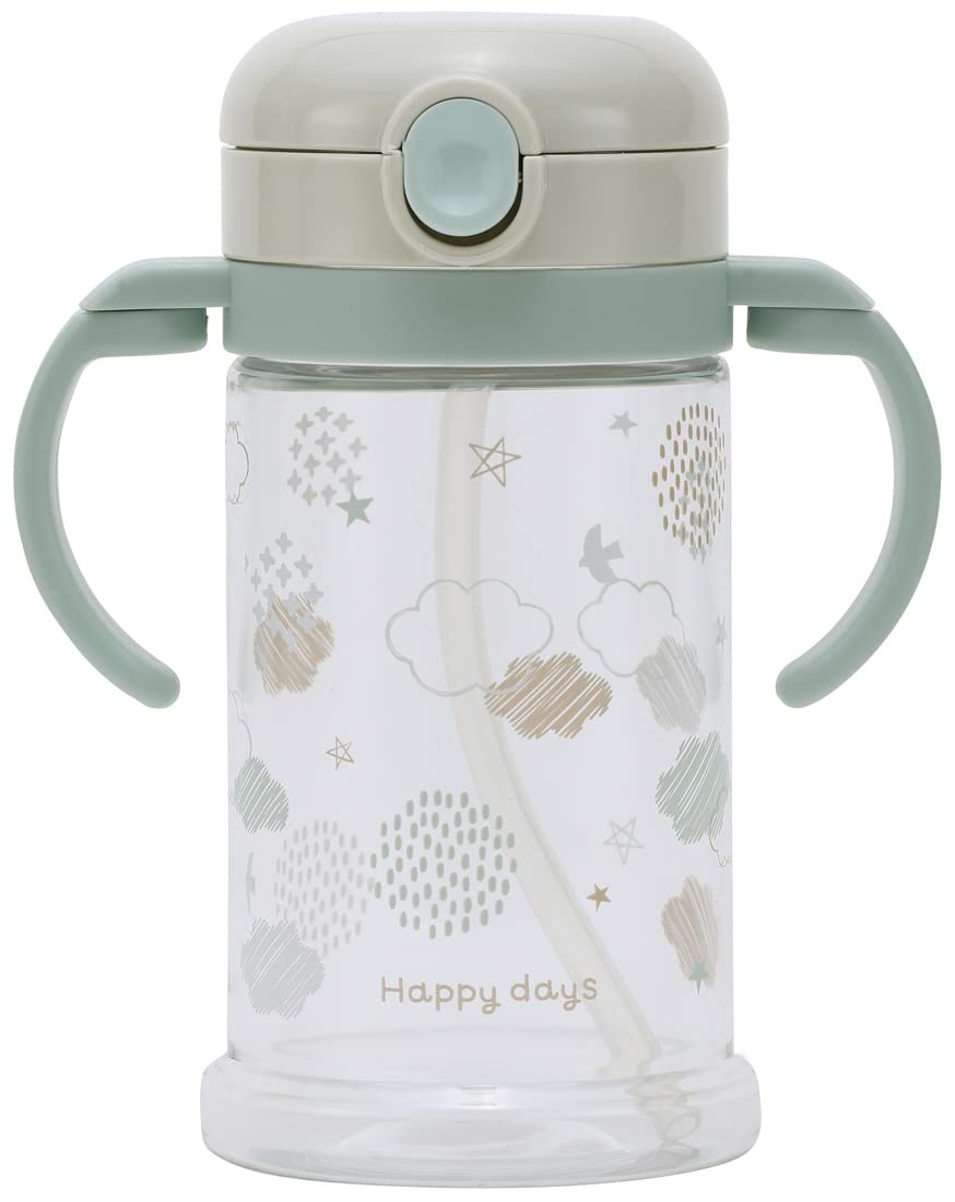 Skater Happy Days Baby Straw Mug 370ml Foldable Handle Shoulder Strap Ages 1+- Japan Figure Store - #1 Bring To You The Best Japanese Goods