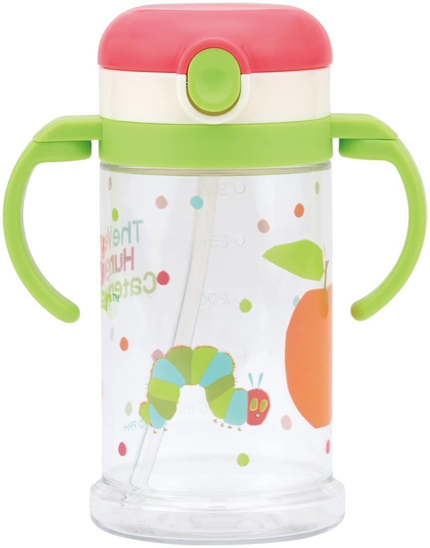 Skater Baby Straw Mug 370ml with Foldable Handle Shoulder Strap Ages 1 and Up Caterpillar Design- Japan Figure Store - #1 Bring To You The Best Japanese Goods