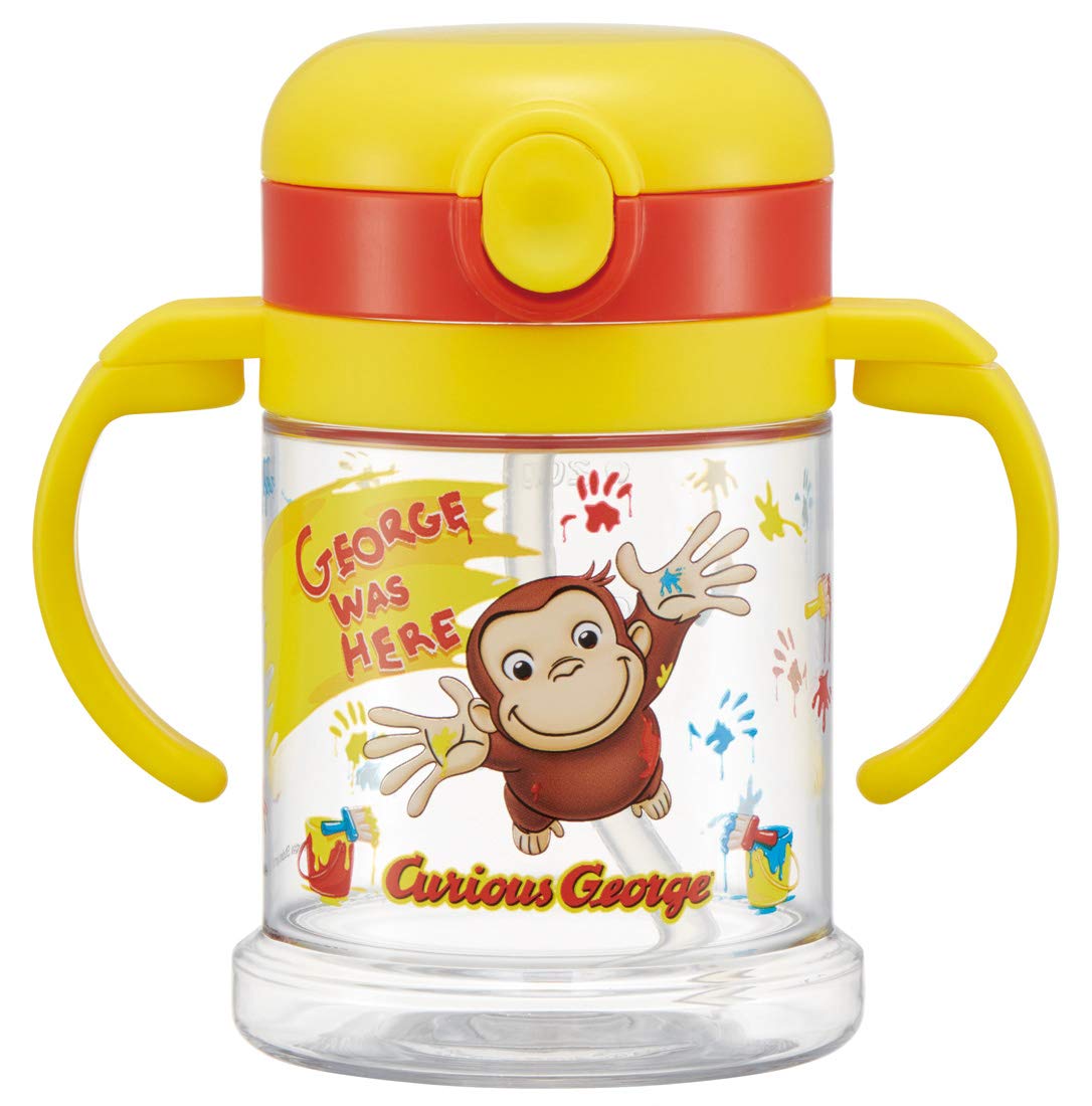 Skater Curious George Baby Straw Mug 260ml Two-Handle Foldable - Age 1 & Up- Japan Figure Store - #1 Bring To You The Best Japanese Goods
