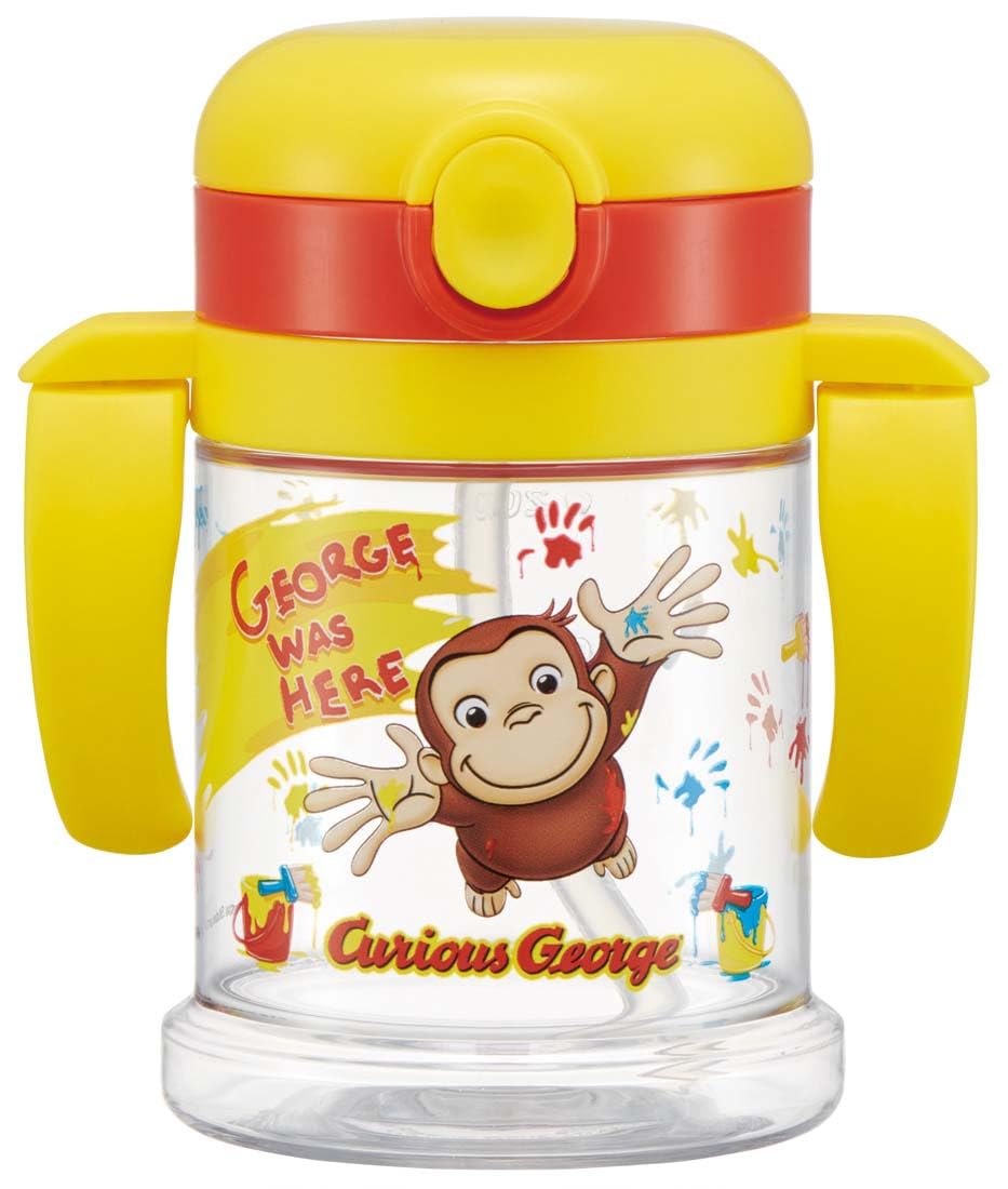 Skater Curious George Baby Straw Mug 260ml Two-Handle Foldable - Age 1 & Up- Japan Figure Store - #1 Bring To You The Best Japanese Goods