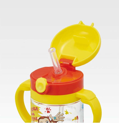 Skater Curious George Baby Straw Mug 260ml Two-Handle Foldable - Age 1 & Up- Japan Figure Store - #1 Bring To You The Best Japanese Goods