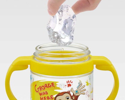 Skater Curious George Baby Straw Mug 260ml Two-Handle Foldable - Age 1 & Up- Japan Figure Store - #1 Bring To You The Best Japanese Goods