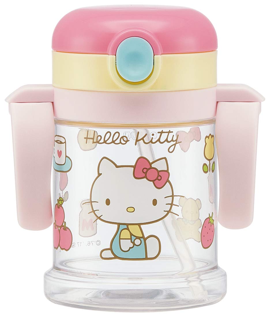 Skater 260Ml Baby Straw Mug with Foldable Two-Handle Sanrio Kitty 70s Suitable for Ages 1 and Up- Japan Figure Store - #1 Bring To You The Best Japanese Goods