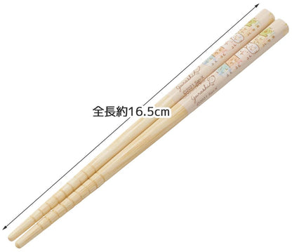 Skater Bamboo Chopsticks Set 16.5cm Sumikko Gurashi Rabbit Garden Theme 3 Pairs- Japan Figure Store - #1 Bring To You The Best Japanese Goods