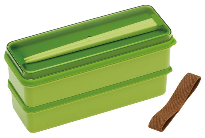 Skater 2 Tier Bento Lunch Box 630Ml Moss Green with Silicone Lid Made in Japan- Japan Figure Store - #1 Bring To You The Best Japanese Goods