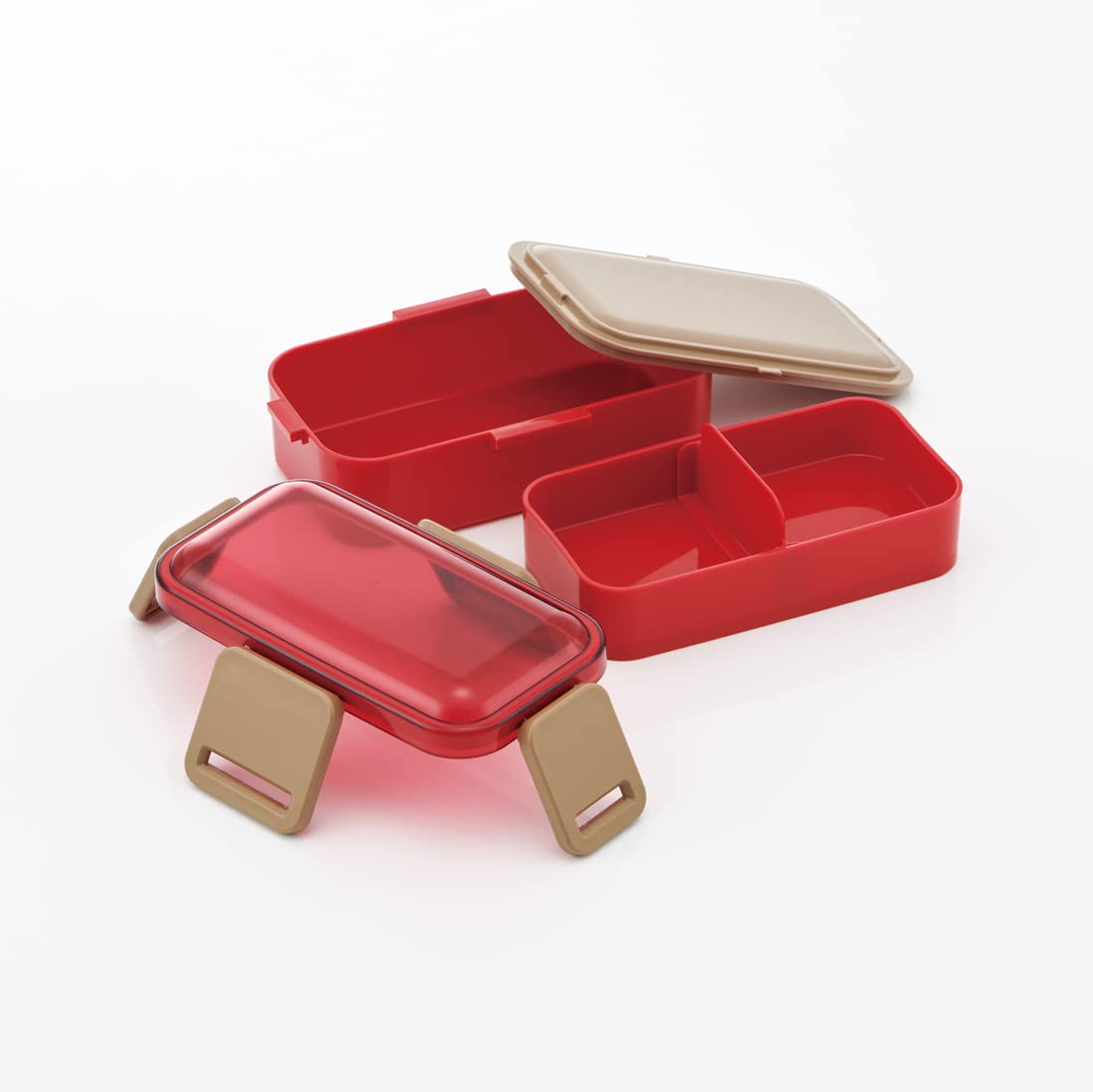 Skater 600ml Cherry Red Bento Box with Domed Lid 2 Tiers Antibacterial Softly Served for Women Made in Japan- Japan Figure Store - #1 Bring To You The Best Japanese Goods