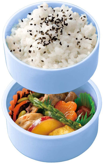 Skater 500ml 2-Tier Round Bento Box Pompon's Dog Design Antibacterial Made in Japan- Japan Figure Store - #1 Bring To You The Best Japanese Goods