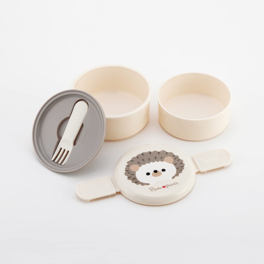 Skater 500ml 2-Tier Round Bento Box Pompon's Mouse Design Antibacterial Made in Japan- Japan Figure Store - #1 Bring To You The Best Japanese Goods