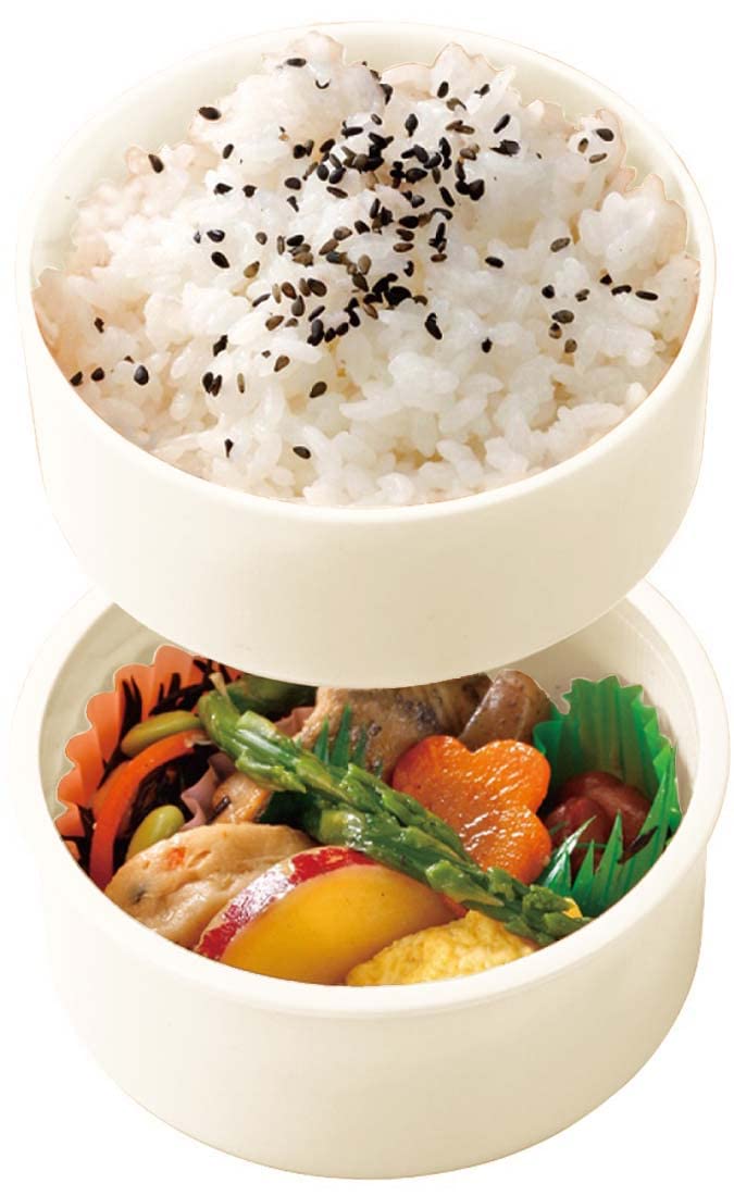 Skater 500ml 2-Tier Round Bento Box Pompon's Mouse Design Antibacterial Made in Japan- Japan Figure Store - #1 Bring To You The Best Japanese Goods