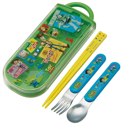 Skater Disney Toy Story Kids Bento Trio Set 16.5cm Chopsticks Spoon Fork- Japan Figure Store - #1 Bring To You The Best Japanese Goods