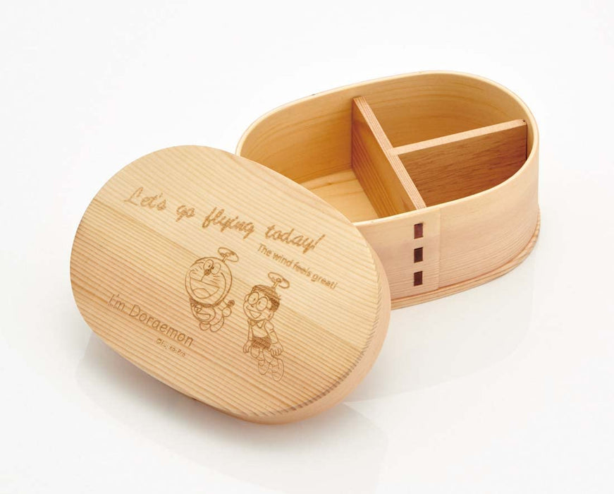 Skater Doraemon 550ml Bentwood Lunch Box with Leak-Resistant Gasket and Belt WLB6- Japan Figure Store - #1 Bring To You The Best Japanese Goods