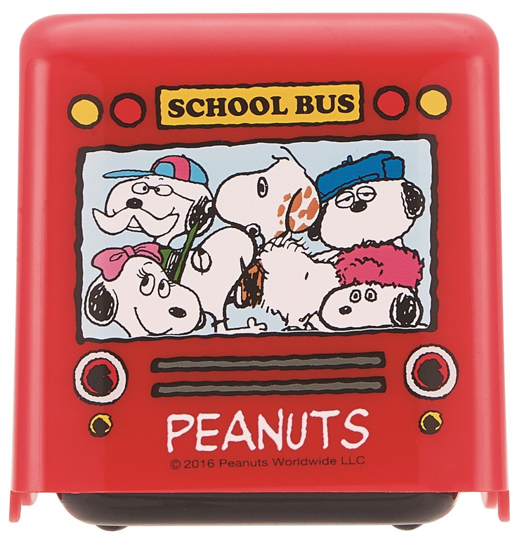 Skater Snoopy Peanuts Bus-Shaped Lunch Box with Secure Belt- Japan Figure Store - #1 Bring To You The Best Japanese Goods