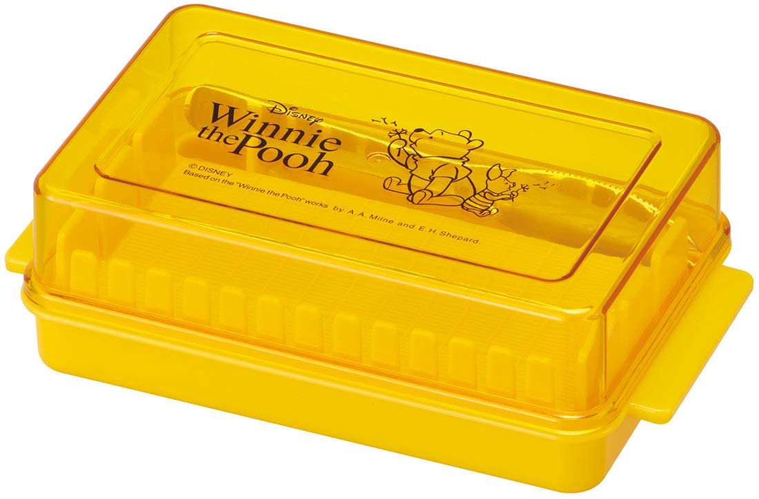 Skater Winnie The Pooh Disney Butter Case Container with Cutter Guide BTG1- Japan Figure Store - #1 Bring To You The Best Japanese Goods