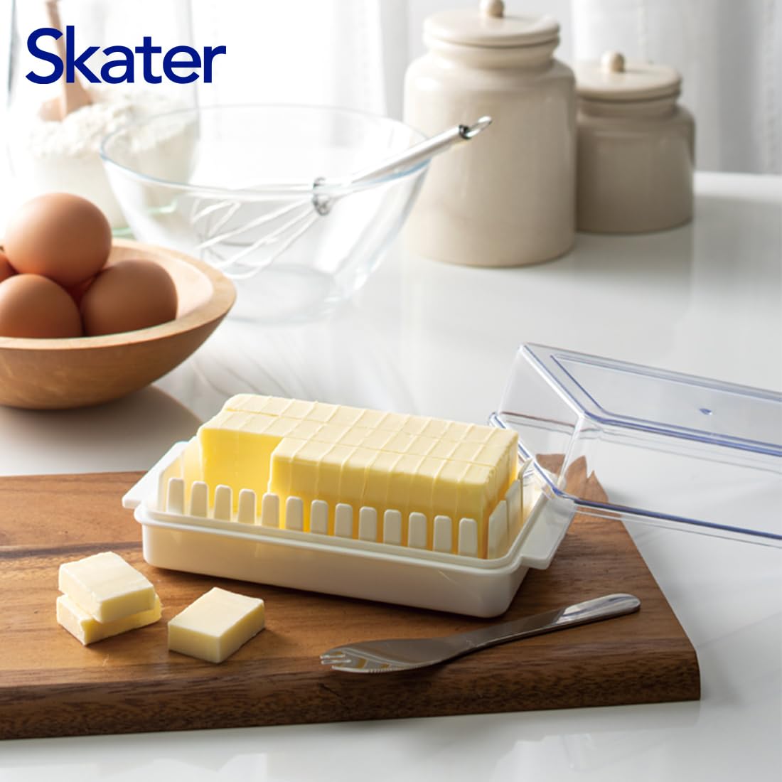 Skater BTG1N-A Butter Case with Cutting Guide and Knife Set- Japan Figure Store - #1 Bring To You The Best Japanese Goods