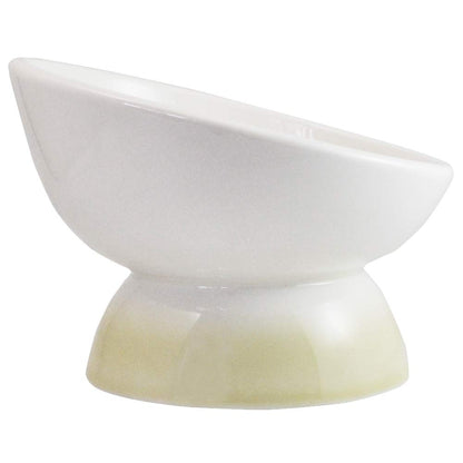 Skater Wide Ceramic Pet Food Bowl with Mat for Brachycephalic Dogs - Ivory- Japan Figure Store - #1 Bring To You The Best Japanese Goods