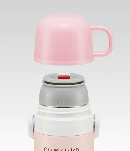 Skater Kids 2-Way Stainless Steel Water Bottle with Cup 430ml Sumikko Gurashi Camping Edition- Japan Figure Store - #1 Bring To You The Best Japanese Goods