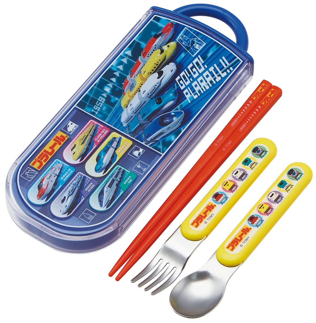 Skater Trio Set Lunch Box with Antibacterial Slide Chopsticks Spoon & Fork for Boys Made in Japan- Japan Figure Store - #1 Bring To You The Best Japanese Goods