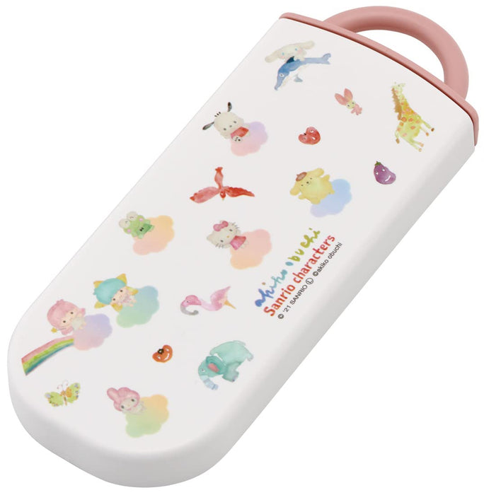 Skater Girls Trio Set: Antibacterial Slide Lunch Box with Spoon Fork Chopsticks - Made in Japan- Japan Figure Store - #1 Bring To You The Best Japanese Goods