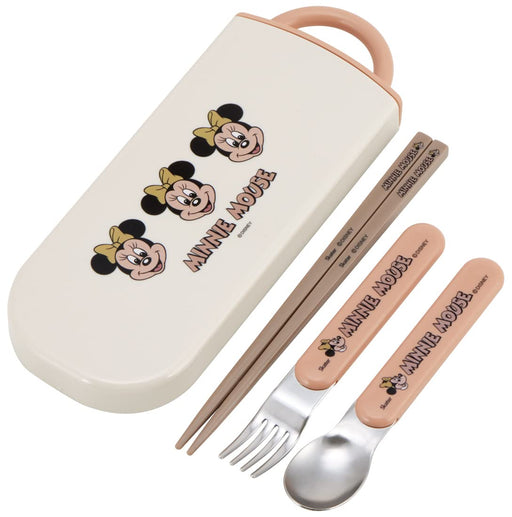 Skater Disney Minnie Mouse Kids Antibacterial Utensil Set: Chopsticks Spoon Fork- Japan Figure Store - #1 Bring To You The Best Japanese Goods