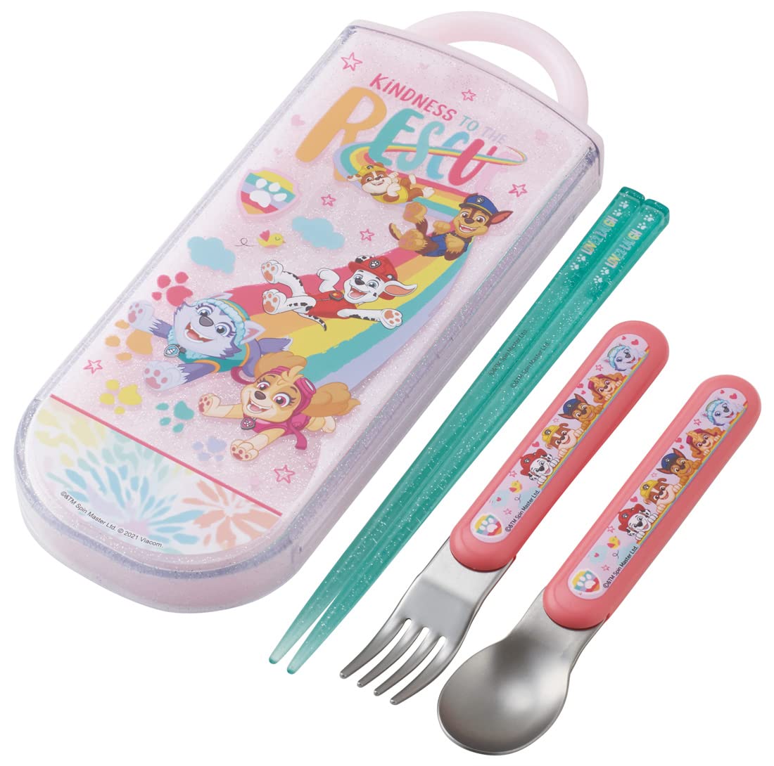 Skater Paw Patrol Rescue Children's Antibacterial Chopsticks Spoon & Fork Set - Made in Japan Tacc2Ag-A- Japan Figure Store - #1 Bring To You The Best Japanese Goods