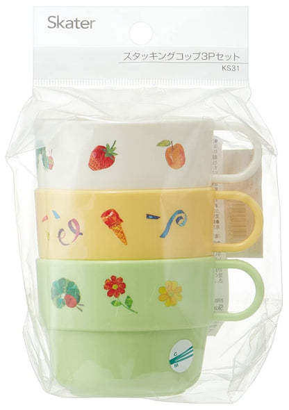 Skater Kids Set of 3 Cups Very Hungry Caterpillar Theme Made in Japan KS31-A- Japan Figure Store - #1 Bring To You The Best Japanese Goods