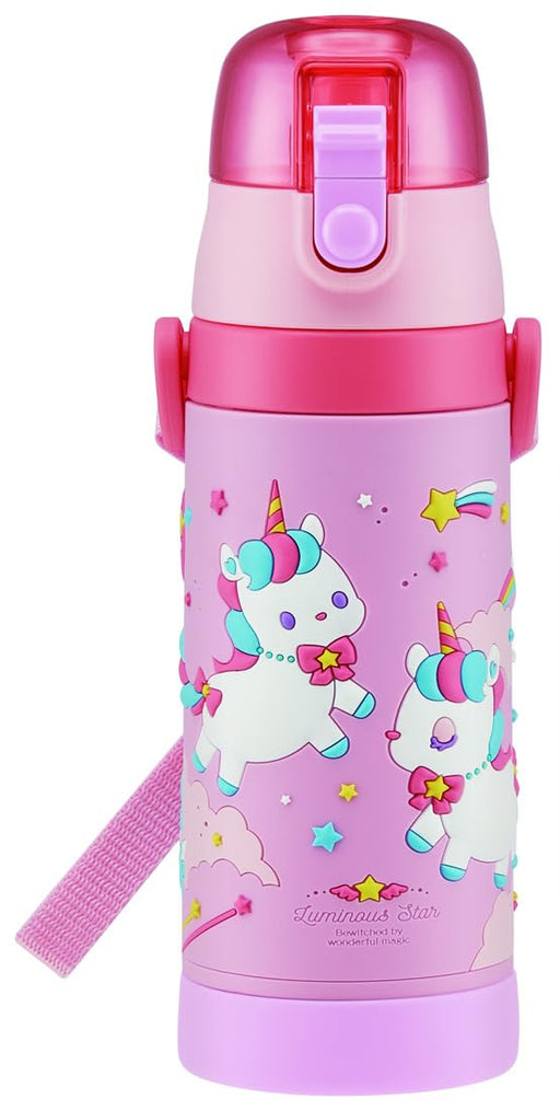 Skater Unicorn 3D 480ml Stainless Steel Direct Drinking Water Bottle for Children- Japan Figure Store - #1 Bring To You The Best Japanese Goods