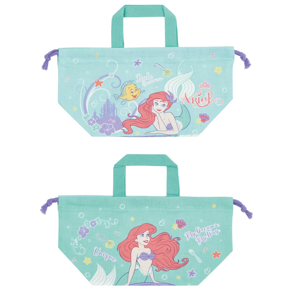 Skater Disney Ariel Kids Lunch Box Bag with Gusset - Made in Japan- Japan Figure Store - #1 Bring To You The Best Japanese Goods