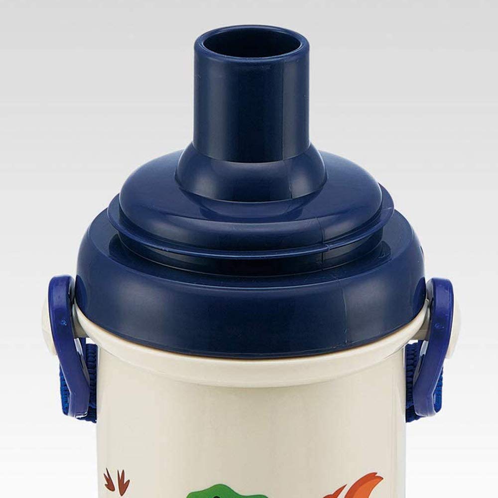 Skater Kids 480ml Dinosaur Plastic Water Bottle with Cup for Boys - PSB5KDA- Japan Figure Store - #1 Bring To You The Best Japanese Goods
