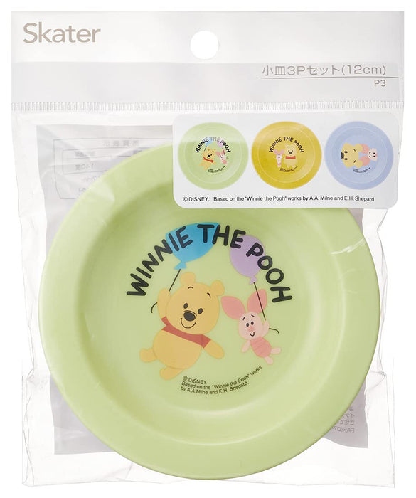 Skater Winnie the Pooh Disney Children's Plates Set of 3 12cm Made in Japan- Japan Figure Store - #1 Bring To You The Best Japanese Goods