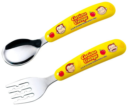 Skater Kids Spoon and Fork Set Curious George Design SFBS1-A- Japan Figure Store - #1 Bring To You The Best Japanese Goods