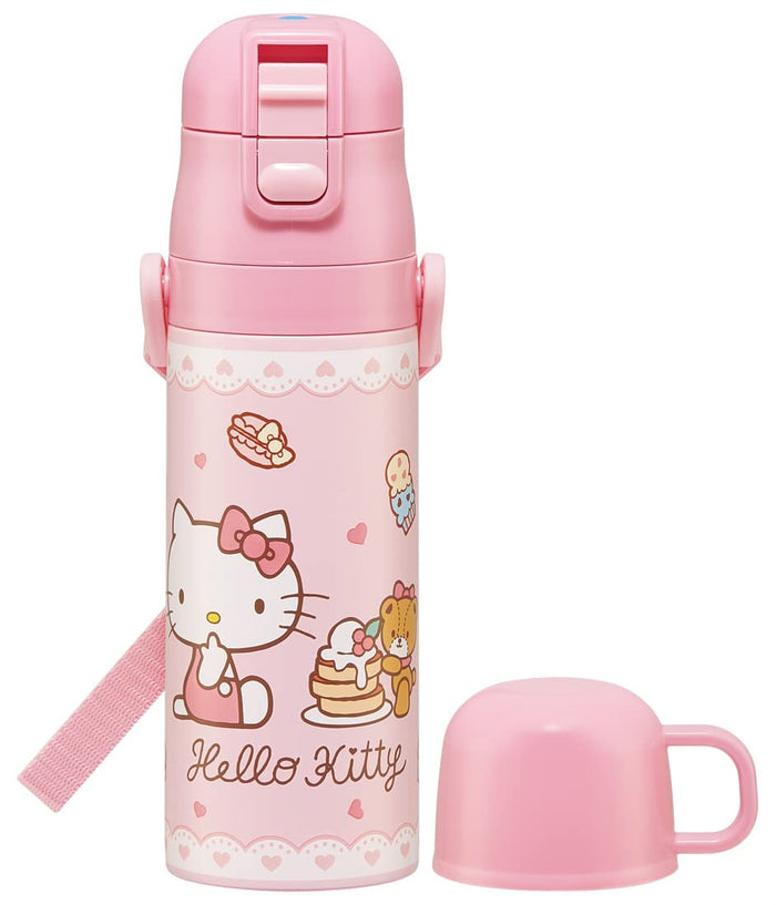Skater Hello Kitty Thermal Water Bottle - Child-Friendly Two-Way Lightweight 470ml/430ml Kids Stainless Steel Sports Bottle- Japan Figure Store - #1 Bring To You The Best Japanese Goods