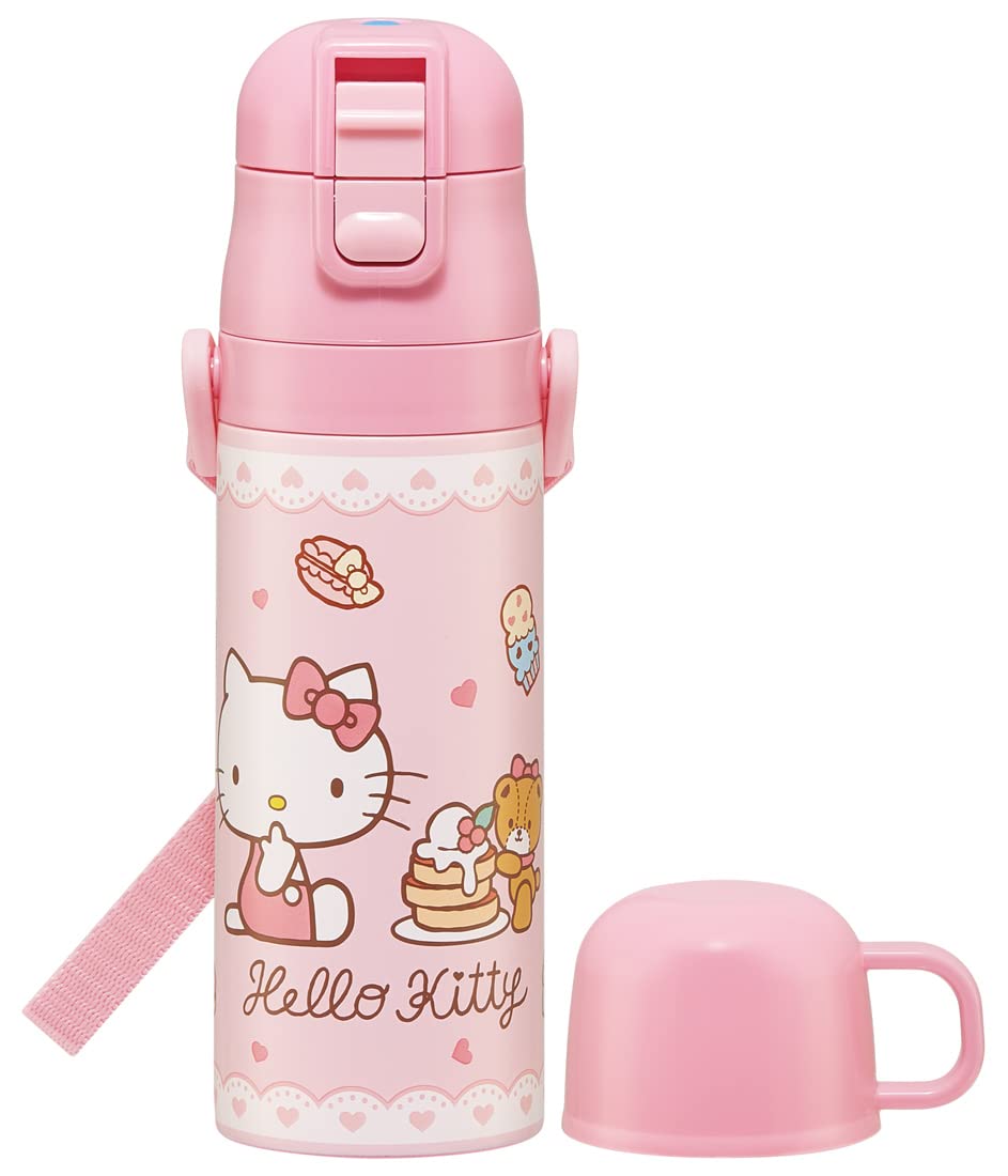 Skater Hello Kitty Thermal Water Bottle - Child-Friendly Two-Way Lightweight 470ml/430ml Kids Stainless Steel Sports Bottle- Japan Figure Store - #1 Bring To You The Best Japanese Goods