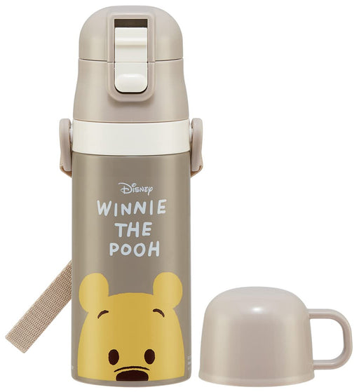 Skater Winnie The Pooh Kids Stainless Steel Water Bottle 410ml Thermal Insulation Lightweight for Girls- Japan Figure Store - #1 Bring To You The Best Japanese Goods
