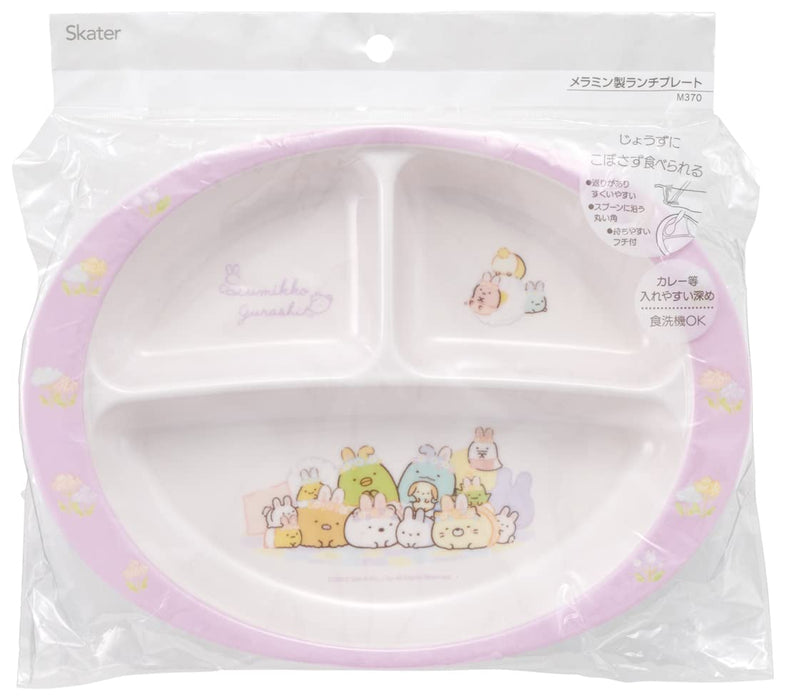 Skater Kids Melamine Lunch Plate 750ml Sumikko Gurashi Rabbit Garden Design- Japan Figure Store - #1 Bring To You The Best Japanese Goods