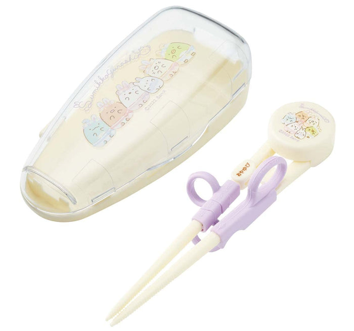 Skater Right-Handed Training Chopsticks 14cm - Sumikko Gurashi Design Ages 2-7 Square Tips with Case- Japan Figure Store - #1 Bring To You The Best Japanese Goods