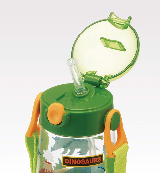 Skater Dinosaur 480ml Clear Water Bottle with Straw for Boys - PDSH5-A- Japan Figure Store - #1 Bring To You The Best Japanese Goods