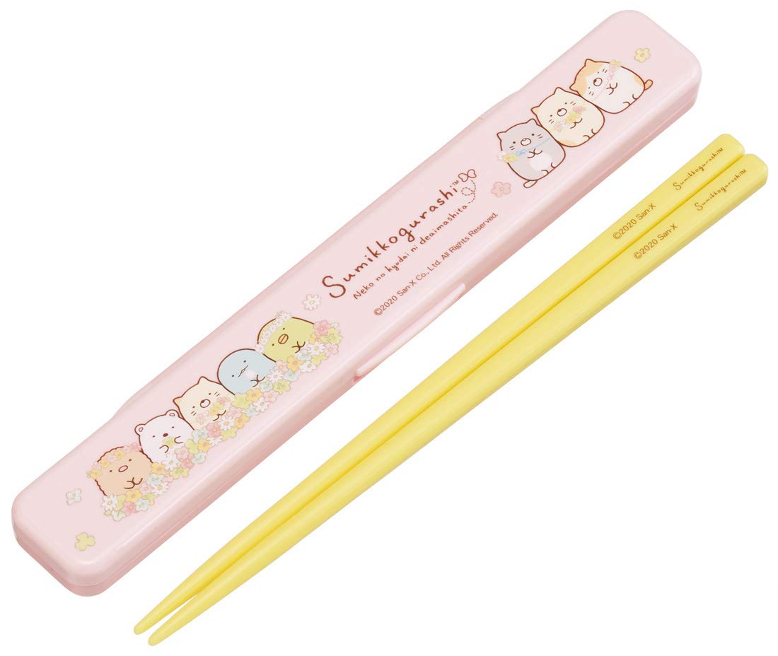 Skater 18cm Silver Ion Antibacterial Chopsticks Set with Case Sumikko Gurashi Cat Brothers Made in Japan- Japan Figure Store - #1 Bring To You The Best Japanese Goods