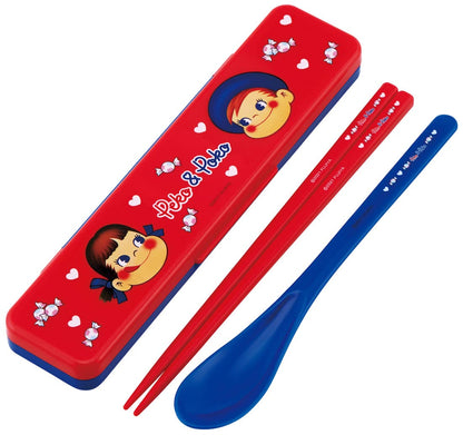 Skater Peko-Chan Antibacterial 18cm Spoon and Chopsticks Set Made in Japan- Japan Figure Store - #1 Bring To You The Best Japanese Goods