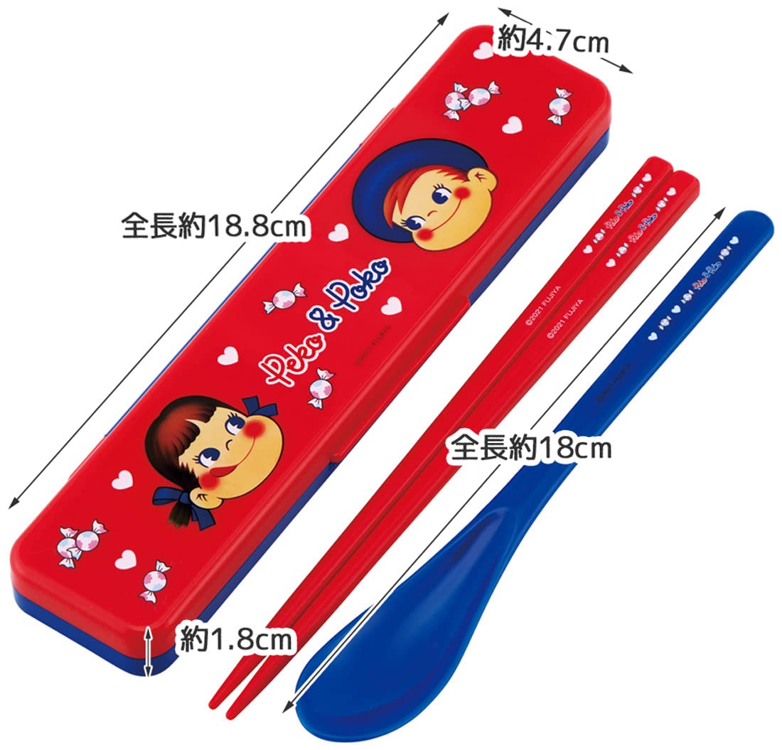 Skater Peko-Chan Antibacterial 18cm Spoon and Chopsticks Set Made in Japan- Japan Figure Store - #1 Bring To You The Best Japanese Goods