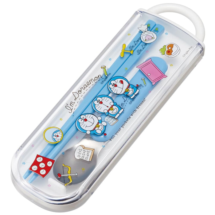 Skater Doraemon Antibacterial Chopsticks and Spoon Set Line Design Japan