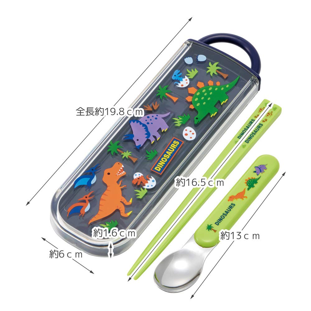Skater Dinosaur Chopsticks and Spoon Set Made in Japan - CCA1- Japan Figure Store - #1 Bring To You The Best Japanese Goods