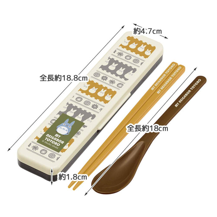 Skater My Neighbor Totoro Silver Antibacterial Chopsticks & Spoon Set 18cm - Made in Japan- Japan Figure Store - #1 Bring To You The Best Japanese Goods