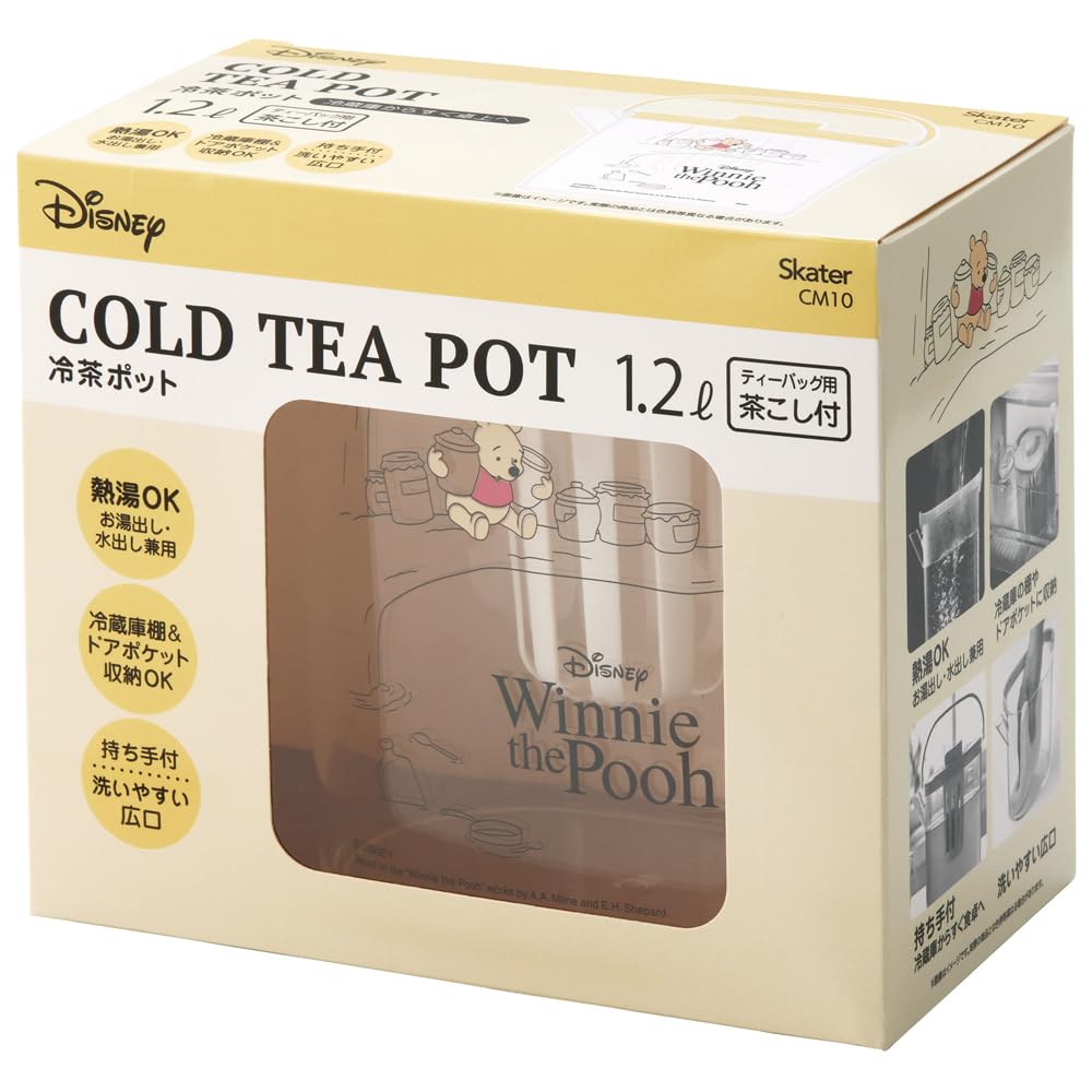 Skater 1.2L Heat-Resistant Cold Tea Pot with Strainer Disney Winnie The Pooh Café Water Bottle- Japan Figure Store - #1 Bring To You The Best Japanese Goods