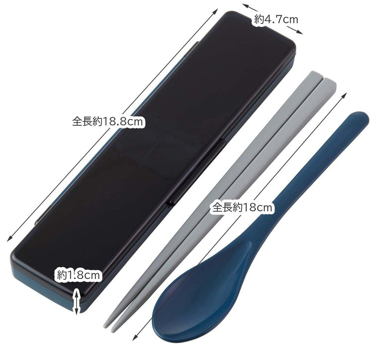 Skater Midnight Blue Antibacterial Chopsticks and Spoon Set 21cm CCS45SAAG-A- Japan Figure Store - #1 Bring To You The Best Japanese Goods