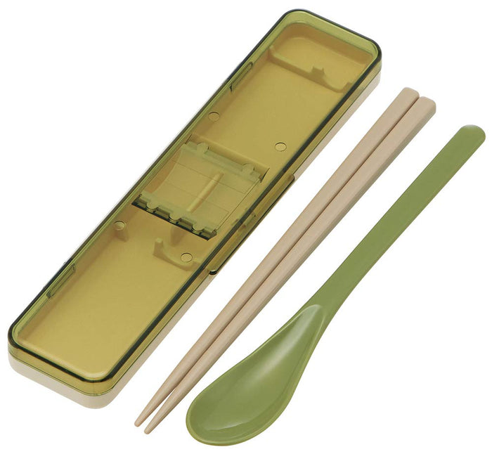 Skater 18cm Silver Ion Antibacterial Chopsticks & Spoon Set Retro French Green Made in Japan- Japan Figure Store - #1 Bring To You The Best Japanese Goods